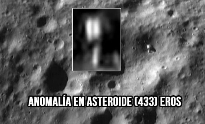 Objeto anómalo fotografiado en el asteroide 433 Eros. Noten como su estructura no concuerda con lo que le rodea. Objeto anómalo fotografiado en el asteroide 433 Eros. Noten como su estructura no concuerda con lo que le rodea.