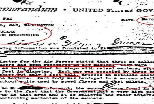 El FBI confirma la recuperación de 3 OVNIS y 9 extraterrestres en Roswell