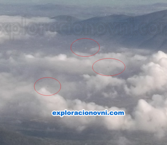 Fotografías recibidas: Tres objetos voladores desconocidos captados desde vuelo sobre Teotihuacán de Arista, México