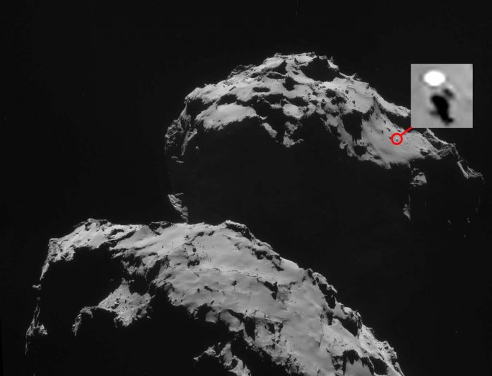 Anomalía es avistada sobre la superficie de Cometa