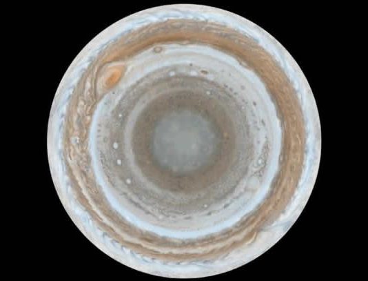 Cassini fotografió el hemisferio sur de Júpiter.