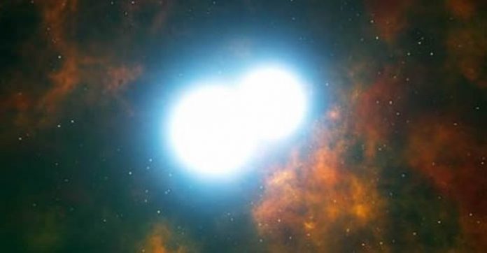 Las dos estrellas están separadas por aproximadamente medio millón de kilómetros