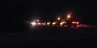 Fotografía de operativo nocturno de militares canadienses en el lago. Se cree que estarían "limpiando" la zona OVNI