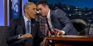 Escena de la entrevista realizada por Jimmy Kimmel a Obama.