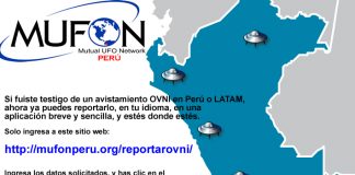 ¿Tuviste un avistamiento OVNI en Perú o Latinoamérica? Repórtalo en: http://mufonperu.org/reportarovni