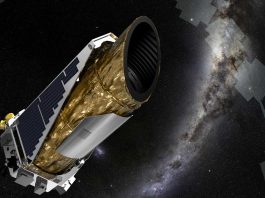 Representación artística del Kepler, nave espacial caza planetas de la NASA.