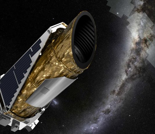 Representación artística del Kepler, nave espacial caza planetas de la NASA.