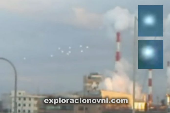 Flotilla de objetos voladores es avistada sobre la ciudad de Osaka en japón. Fecha: 18 de julio 2015.