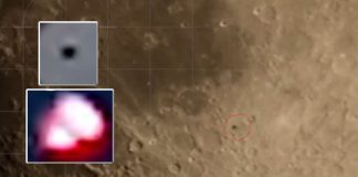 Camarógrafo capta posibles objetos sobre la Luna.