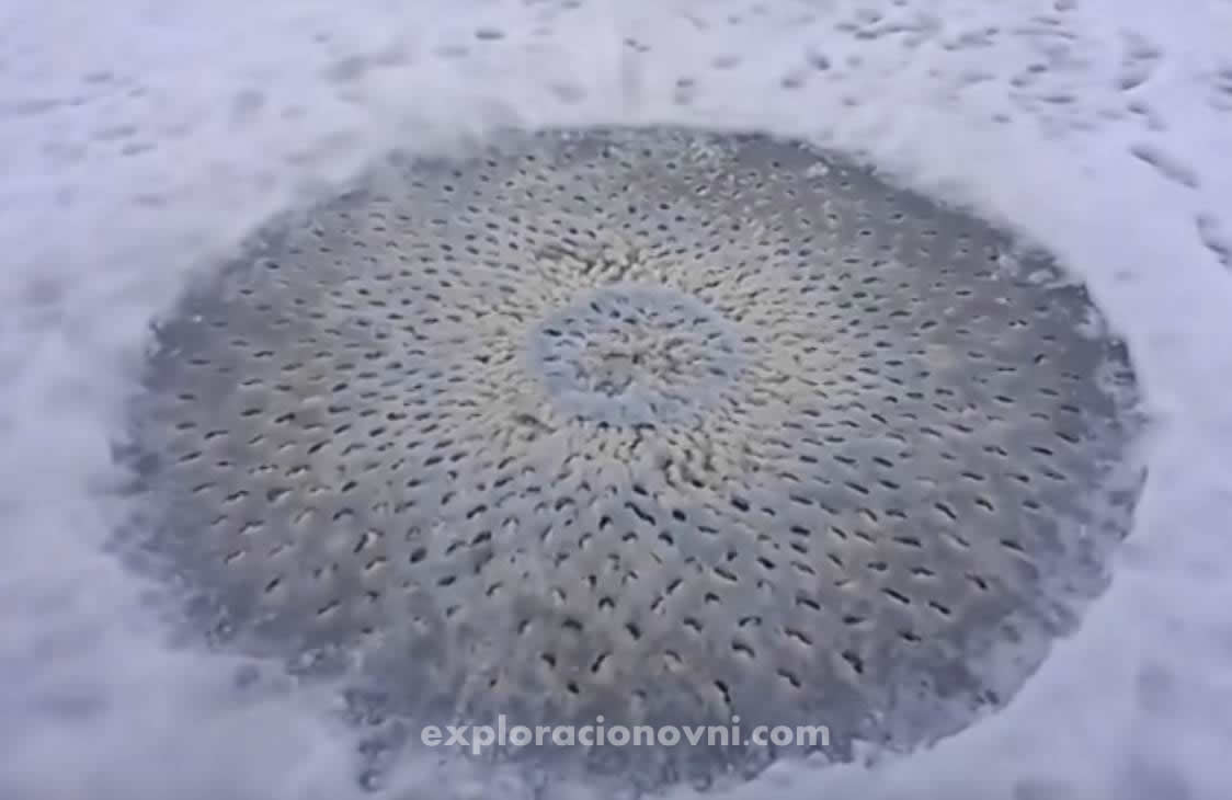 Misterioso círculo descubierto en un lago congelado de Utah