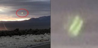 Fotógrafo captura objeto verde brillante sobre el Área 51