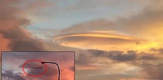 ¿Es esto un OVNI envuelto en una capa de nubes?
