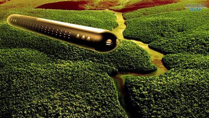El OVNI en forma de Cigarro que fue captado por Google Earth en el Bosque Amazónico